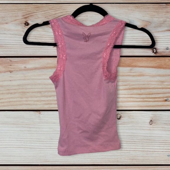 Playboy Y2K pink tank top lace detailing NWT - Picture 5 of 5